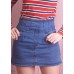 High Rise Denim Mini Skirt